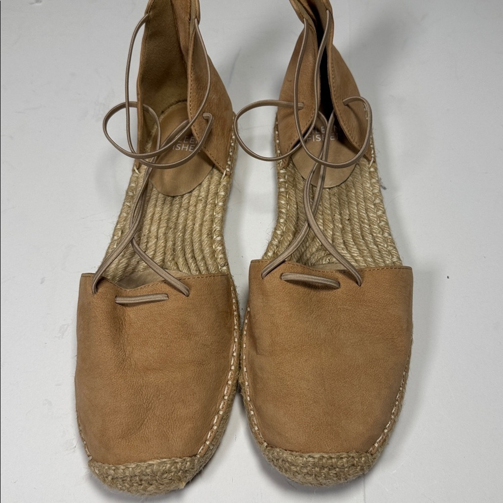 Eileen Fisher Brown Espadrille nubuck leather shoes size 8.5 excellent condition - Picture 3 of 8